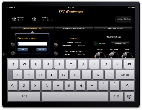 iPad - Set Voicing Name